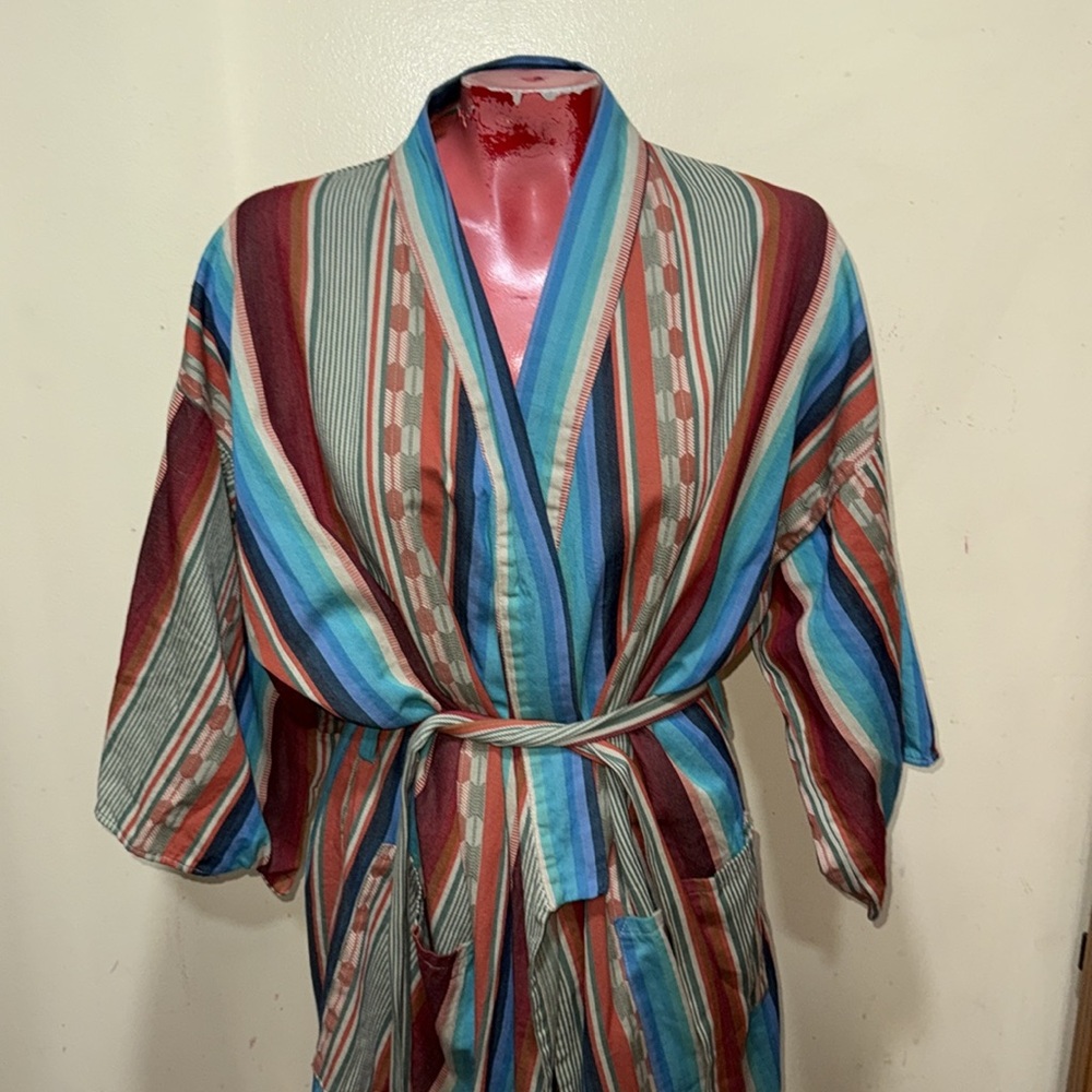 Striped Multicolor Women's Robe - Picture 2 of 4